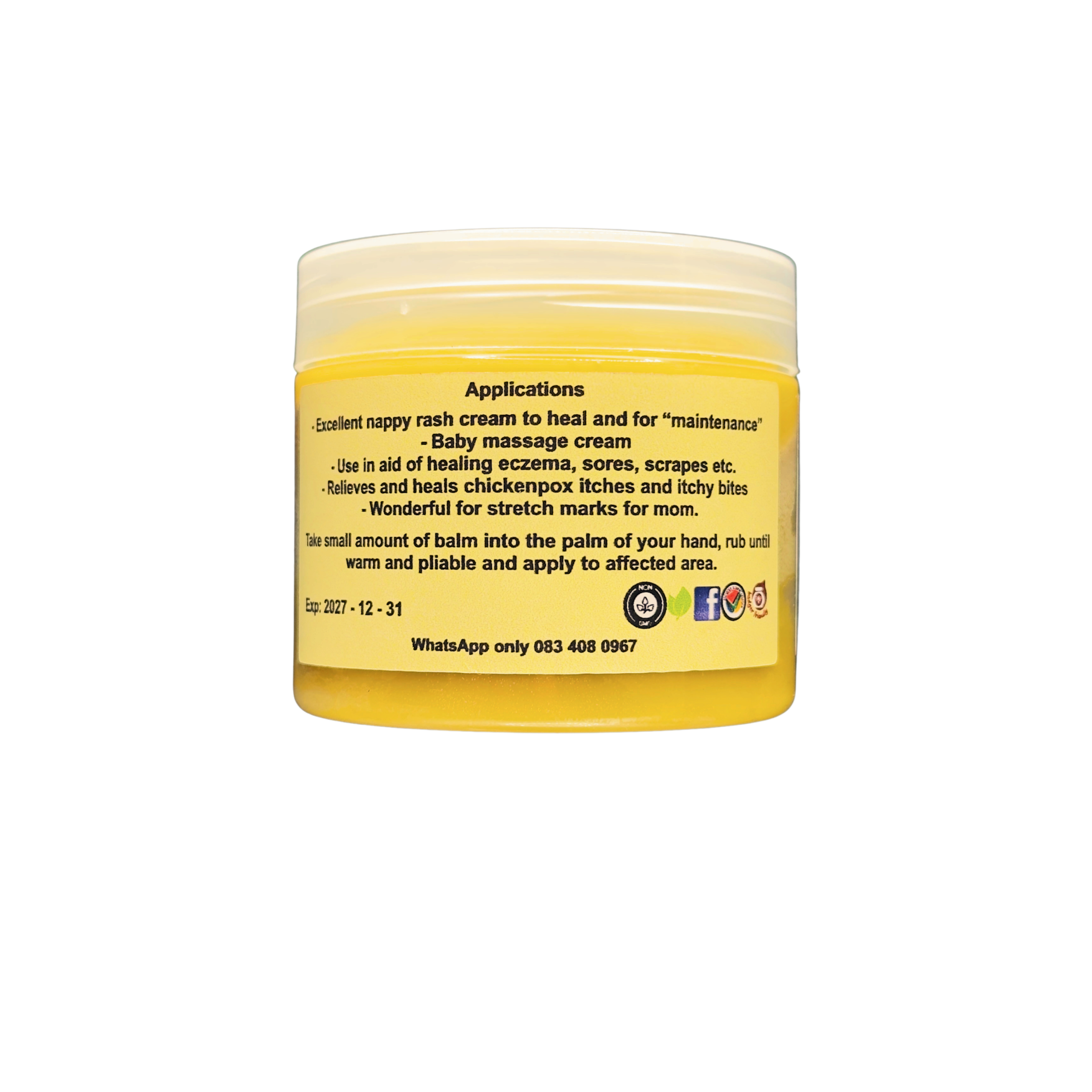 Nappy Rash Cream back label thumbnail